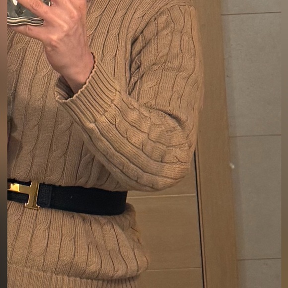 TAN COLOR Ralph Lauren Cotton Cable Knit Sweater - Picture 4 of 5
